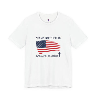 Stand for the Flag, Kneel for the Cross Tee — America 250 Patriotic T‑Shirt