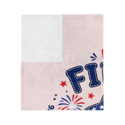 My First 4th of July Baby Blanket — Velveteen Microfiber Patriotic Infant Throw