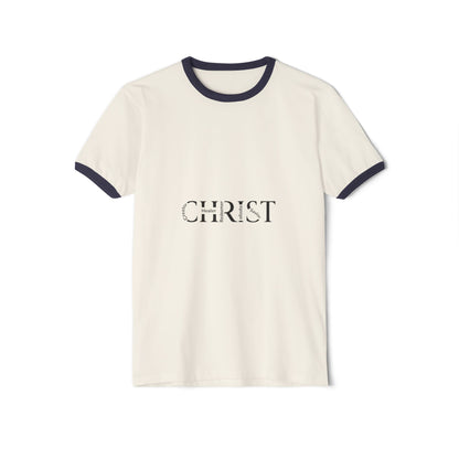 Christian Ringer T-Shirt — 'CHRIST' Front / 'JESUS' Back Religious Tee