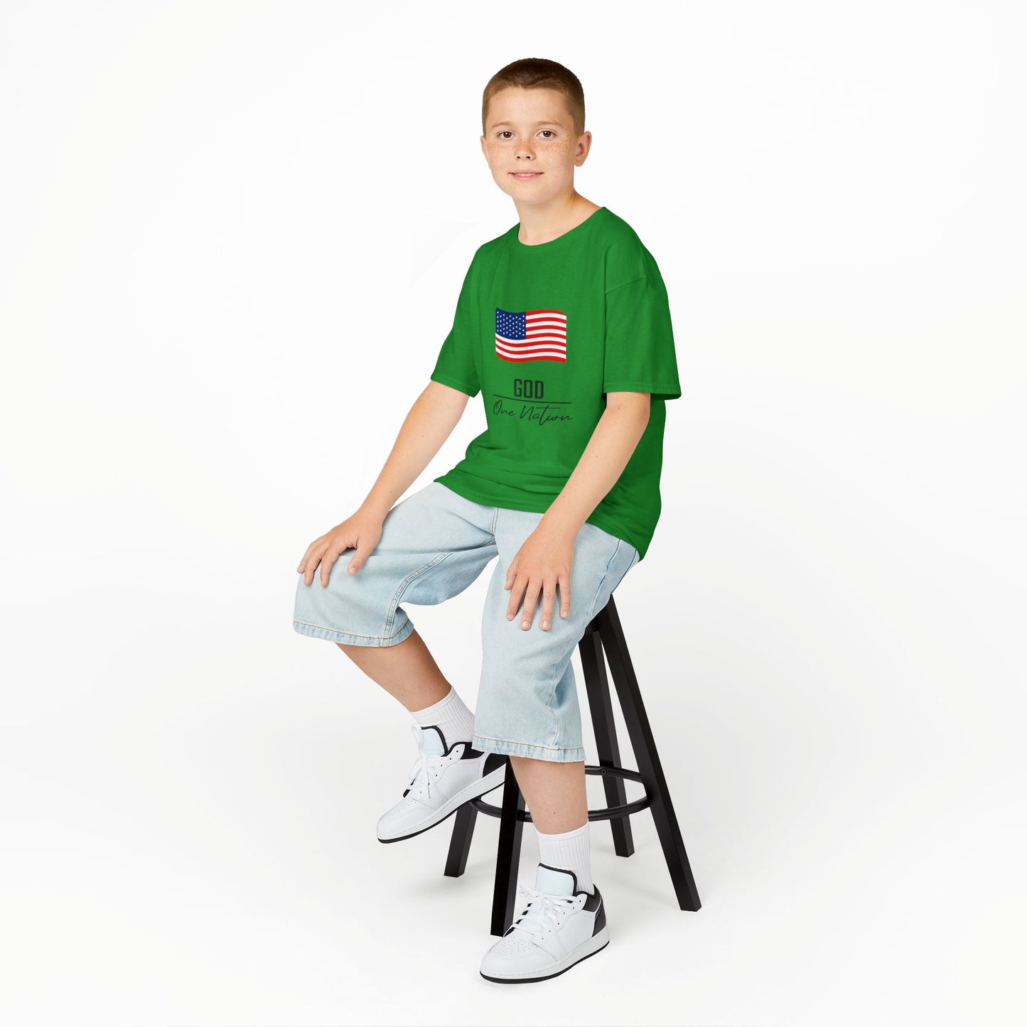 UNISEX Kids Tee — American Flag 'God One Nation' Patriotic T‑Shirt