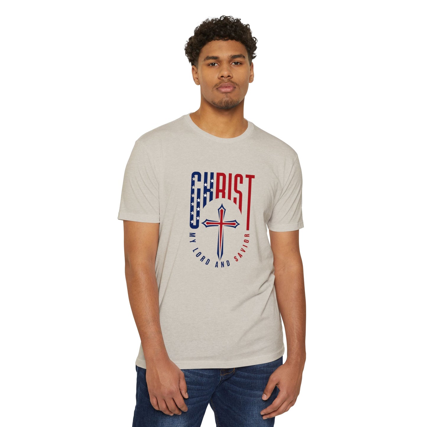 UNISEX Christ Cross T‑Shirt — My Lord and Savior Patriotic Christian Tee