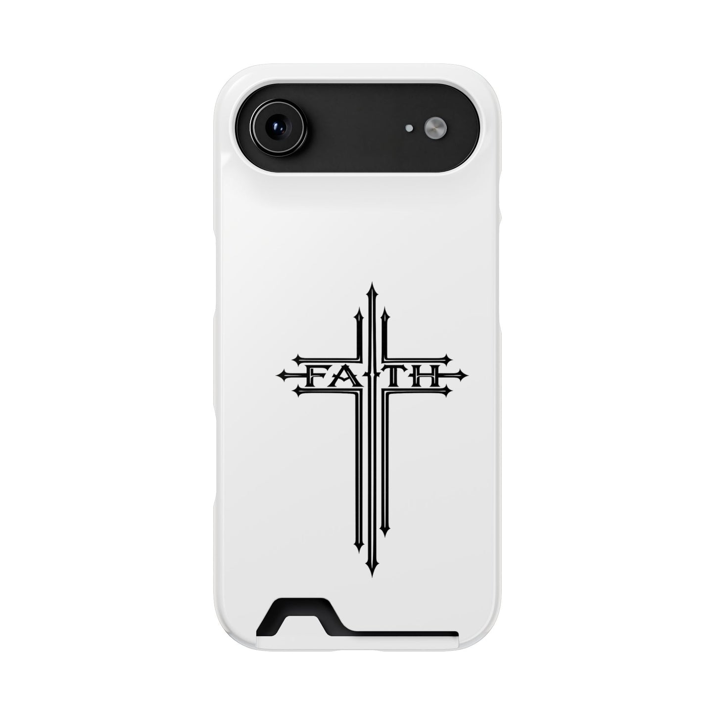 Faith Cross Phone Case with Card Holder — Slim Protective Wallet Case