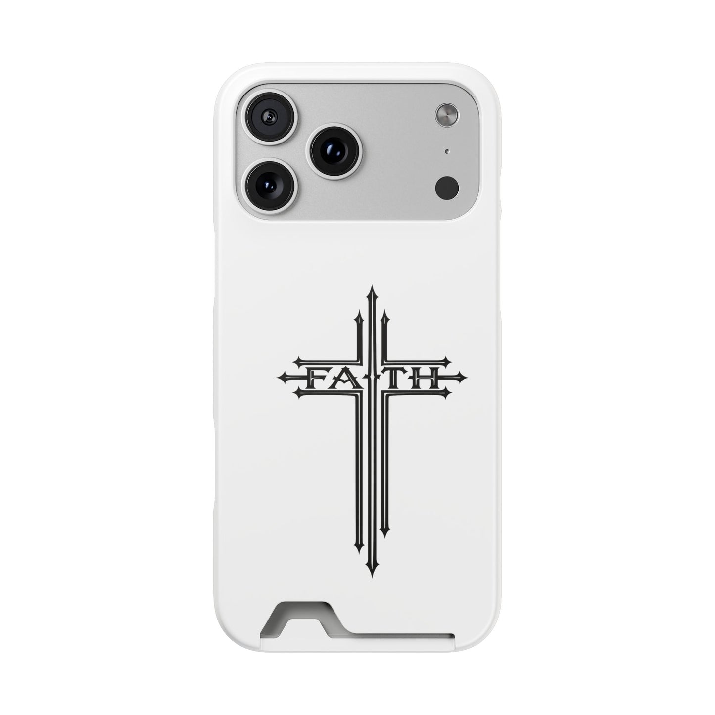 Faith Cross Phone Case with Card Holder — Slim Protective Wallet Case