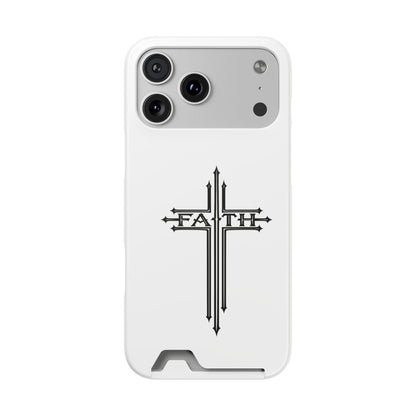 Faith Cross Phone Case with Card Holder — Slim Protective Wallet Case