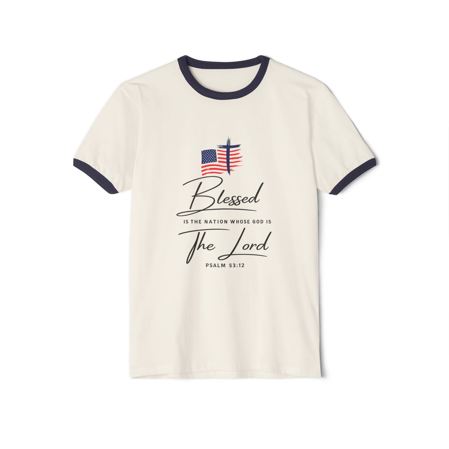 America 250 Blessed Unisex Cotton Ringer T-Shirt