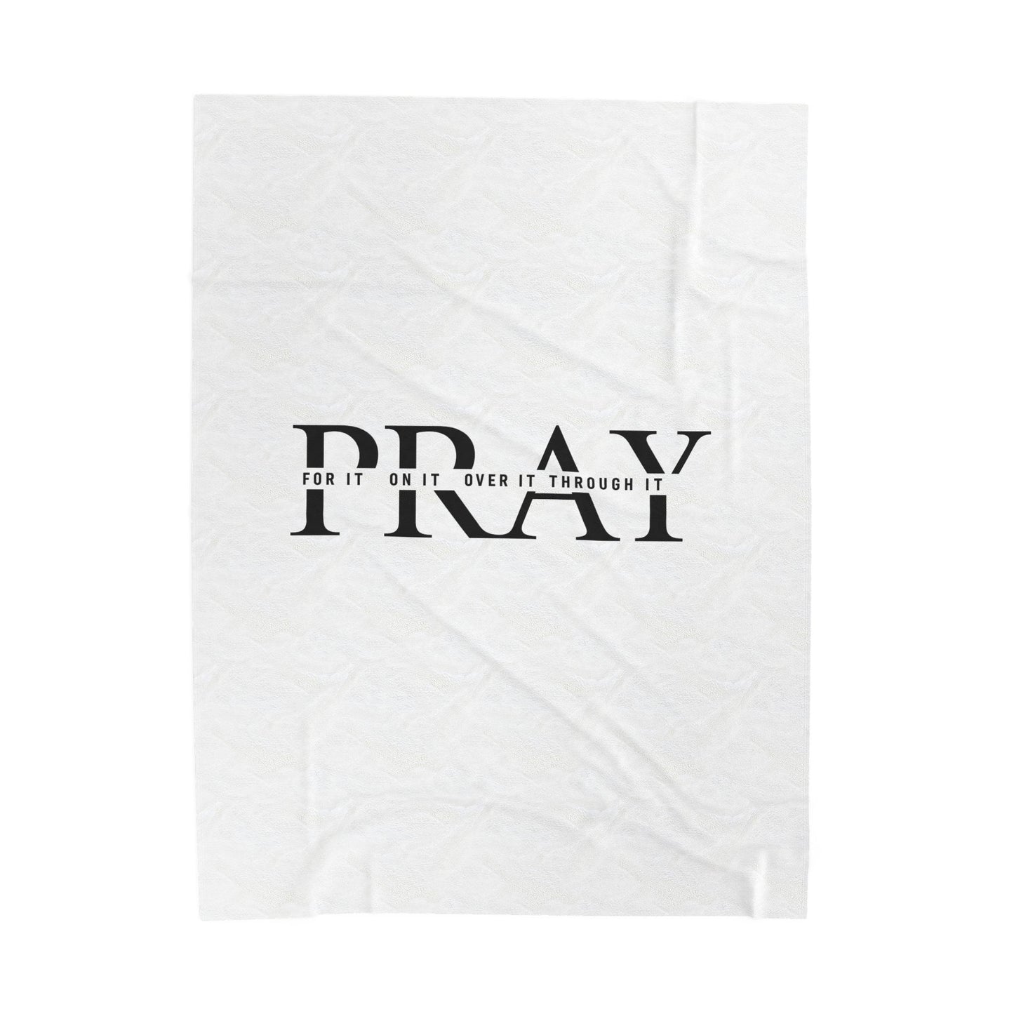 Pray Velveteen Plush Blanket — "PRAY" Faith Quote Throw for Comfort & Devotion