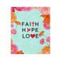Faith Hope Love Floral Microfiber Blanket