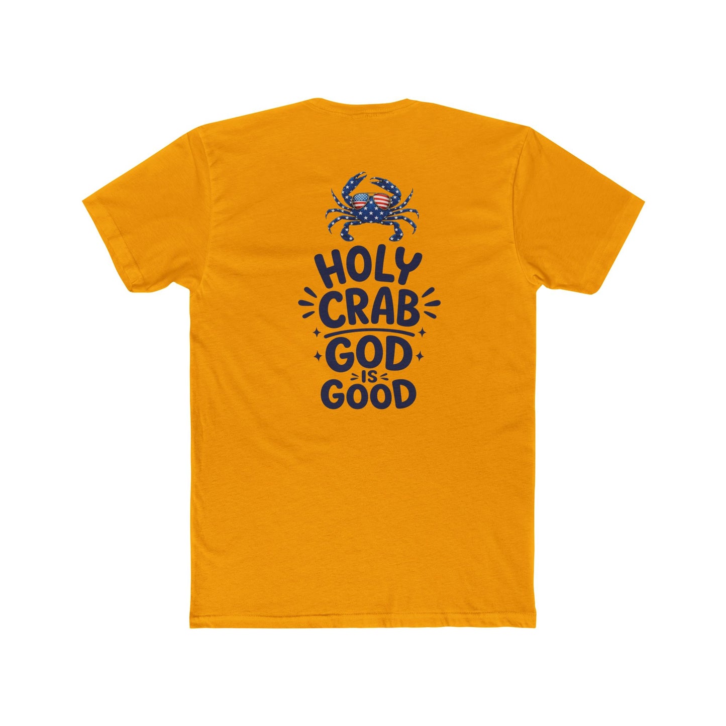Holy Crab God Is Good T-Shirt — Christian Coastal Tee with Cross & Crab Design