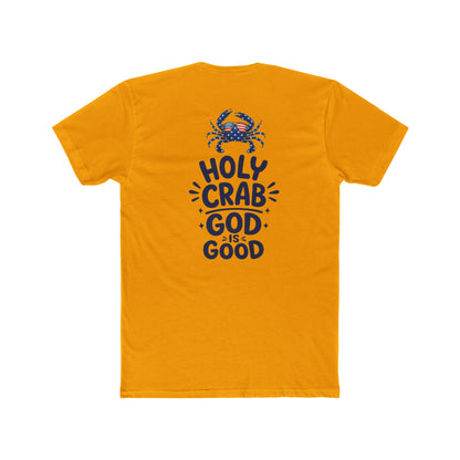 Holy Crab God Is Good T-Shirt — Christian Coastal Tee with Cross & Crab Design