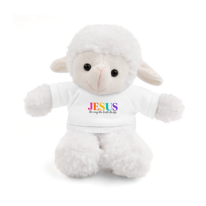 Jesus Rainbow Tee Teddy Bear - Plush Stuffed Animal with Faith Shirt