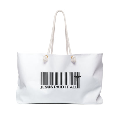 Faith Weekend Bag — "Jesus Paid It All" & Faith Hope Love Tote