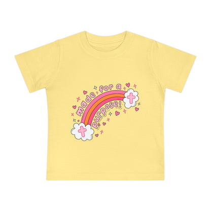 Baby T-Shirt — "Made for a Purpose" Rainbow & "Jesus Won My Heart" Christian Tee