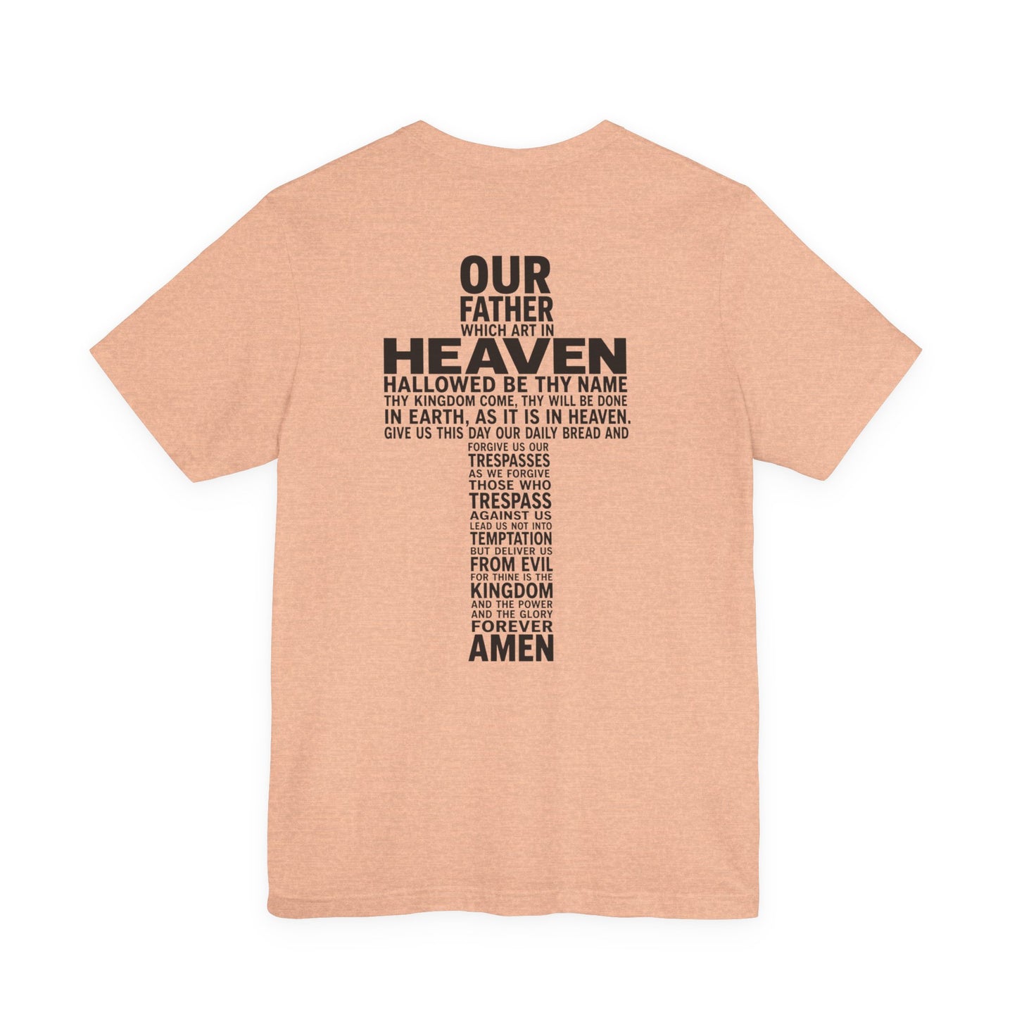 Faith Cross T‑Shirt — 'Our Father' Prayer Typography Tee