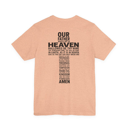 Faith Cross T‑Shirt — 'Our Father' Prayer Typography Tee