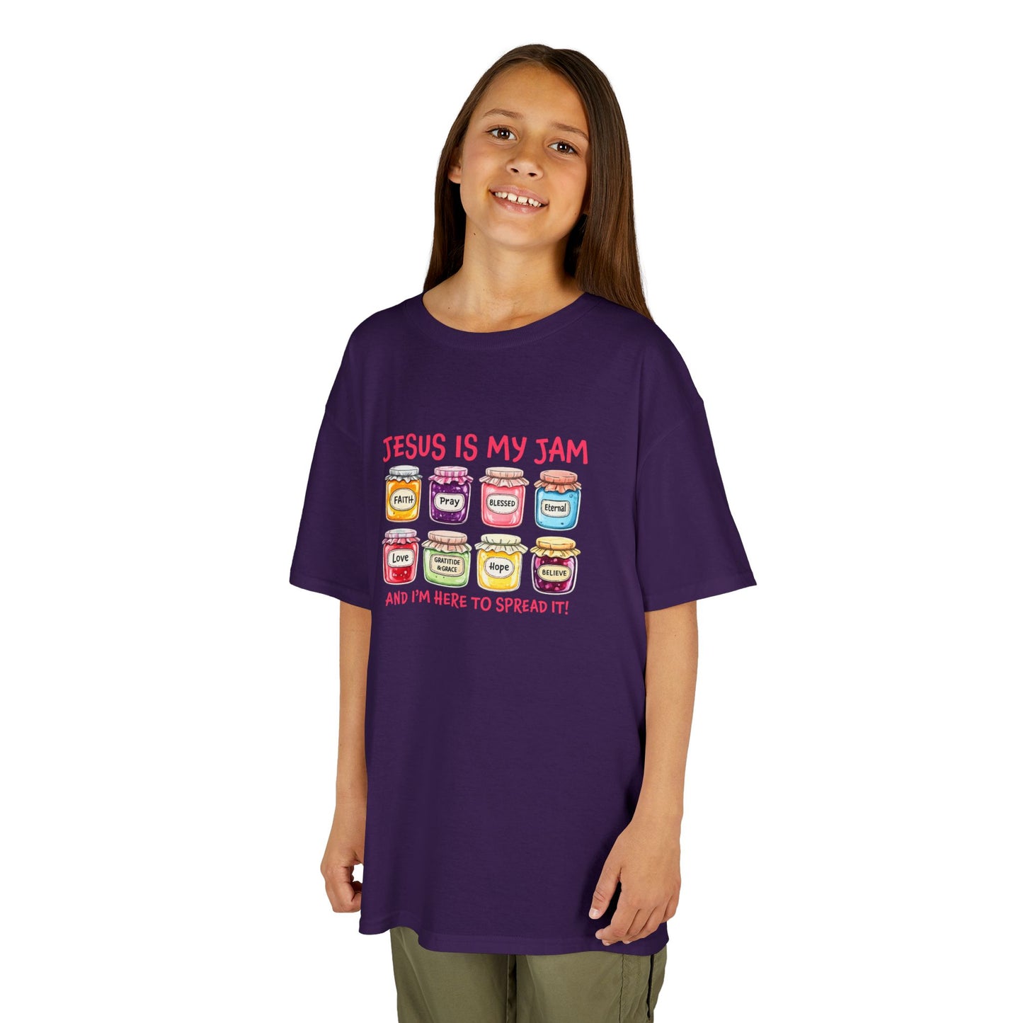Kids T‑Shirt — "Jesus Is My Jam" Cute Jam Jar Graphic Christian Tee