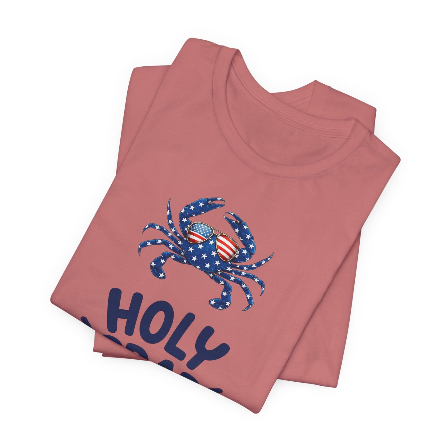 Holy Crab God Is Good T-Shirt — Patriotic Blue Crab Graphic Tee