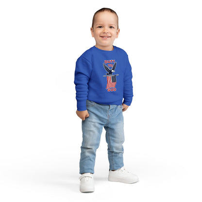 Toddler Sweatshirt - 'Duty to God' Patriotic Eagle & Flag