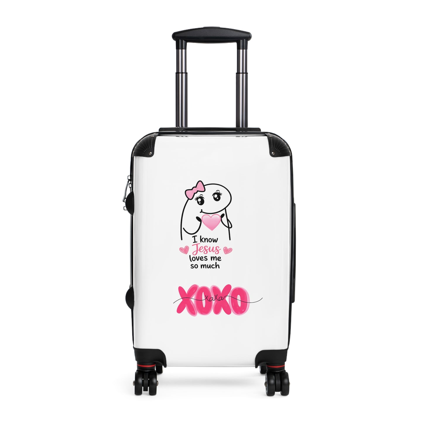 Suitcase — "I Know Jesus Loves Me So Much XOXO" Cute Christian Travel Luggage