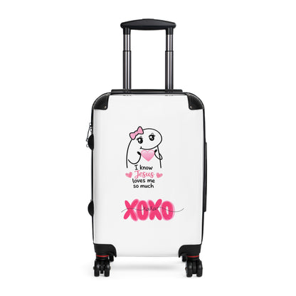 Suitcase — "I Know Jesus Loves Me So Much XOXO" Cute Christian Travel Luggage