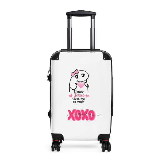 Suitcase — "I Know Jesus Loves Me So Much XOXO" Cute Christian Travel Luggage