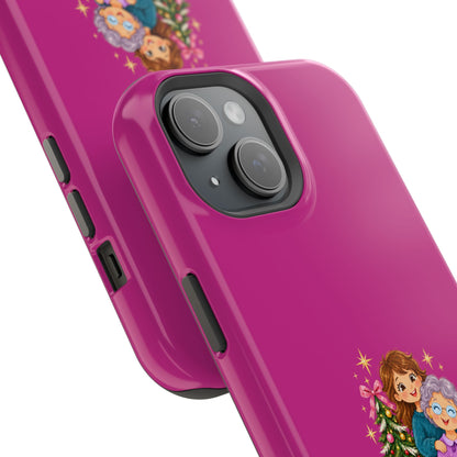 Magenta Christmas Grandma Phone Case — "Abuela, eres un regalo de Dios. ¡Feliz Navidad!" Magnetic Impact-Resistant
