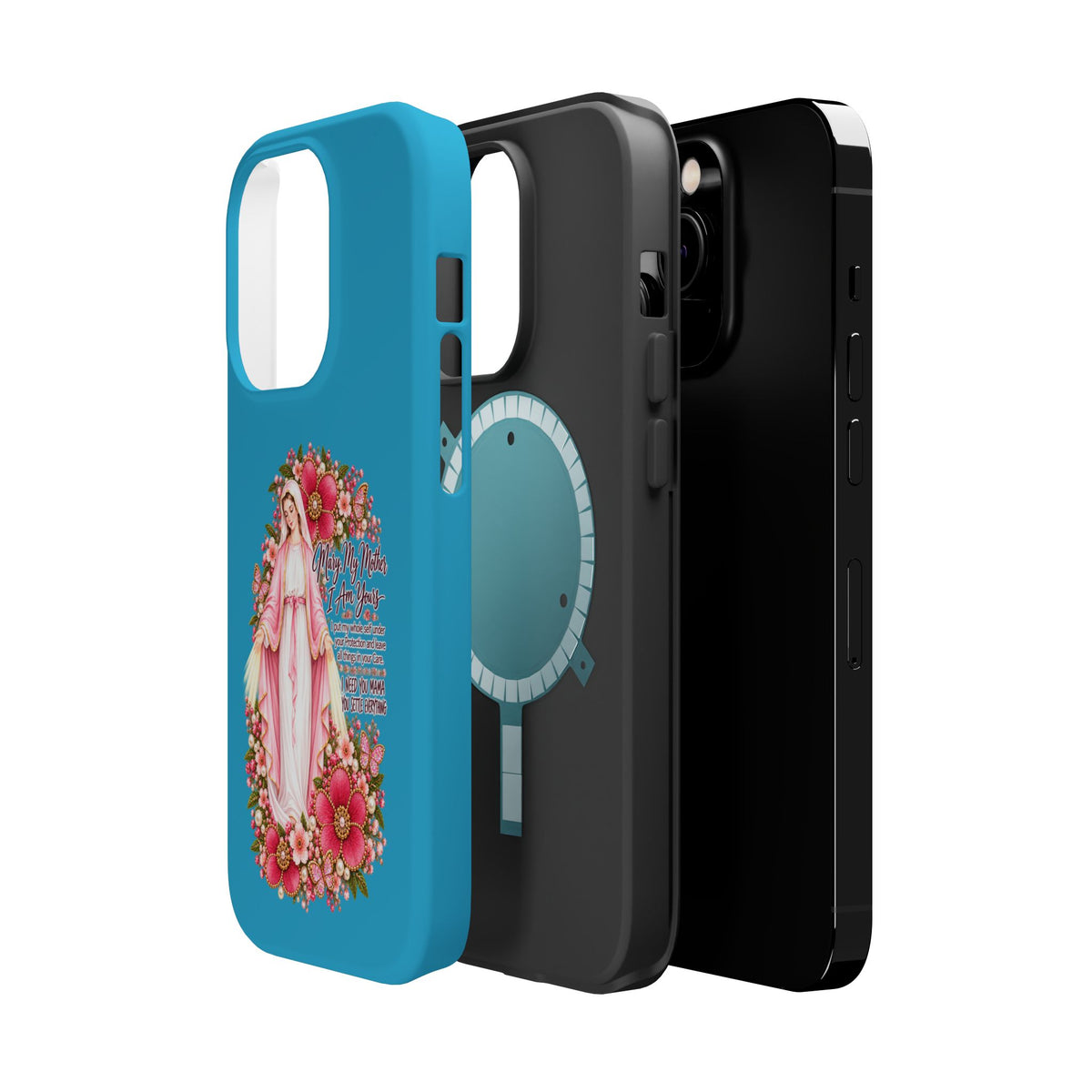 Religious Floral Phone Case — 'Blessed Virgin' Magnetic Impact-Resistant Case