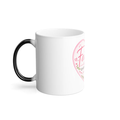 Faith Over Fear Color-Changing Mug — "Faith a Child of God" Heart Design, 11oz