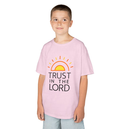 UNISEX Kids T-Shirt — "Trust in the Lord" Sun Graphic Christian Tee