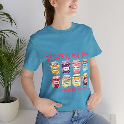 Christian T-Shirt — "Jesus Is My Jam" Jam Jar Graphic Tee