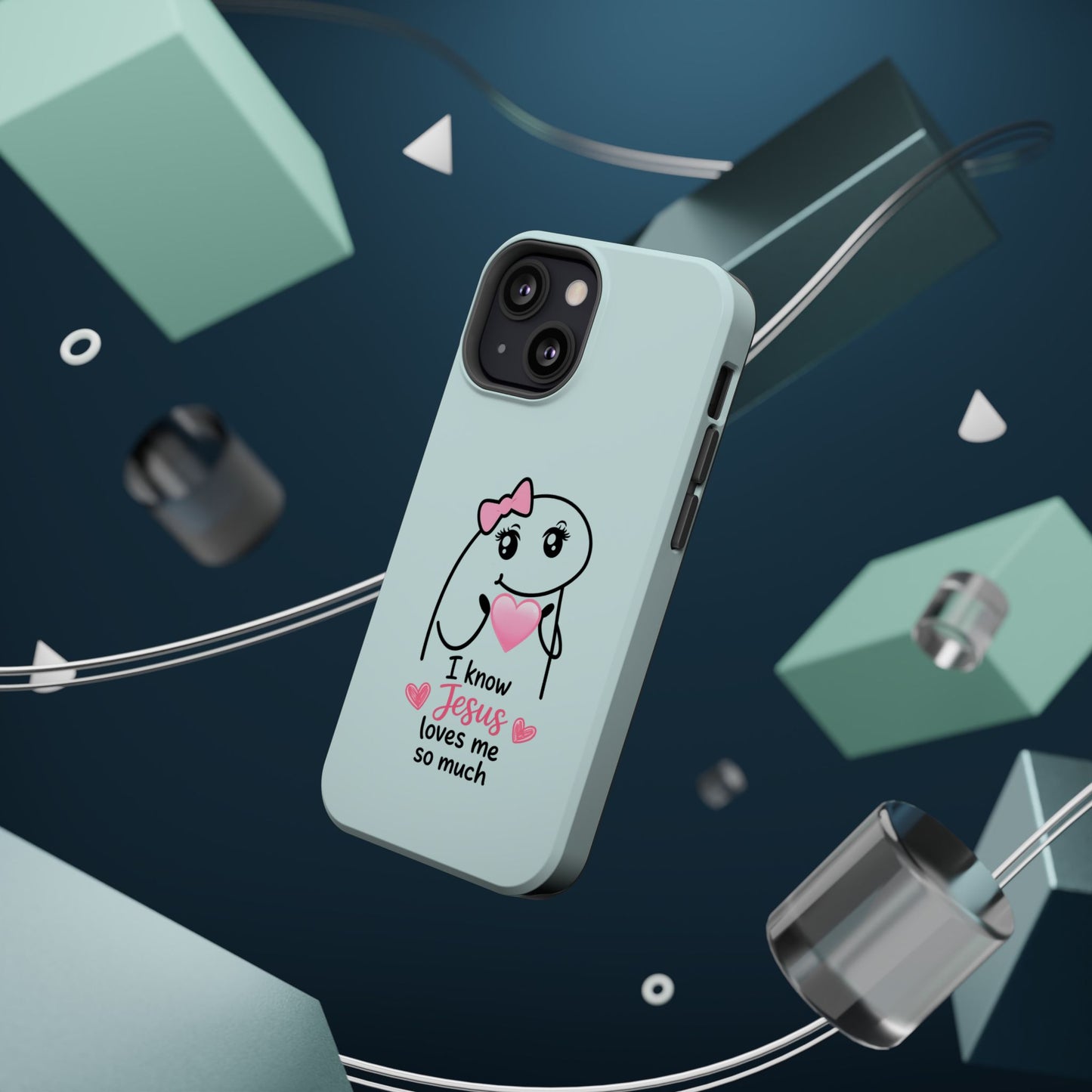Christian Cute Heart Phone Case — "I Know Jesus Loves Me So Much" Magnetic Impact-Resistant Case