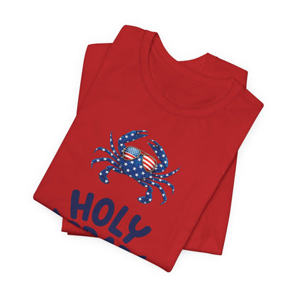 Holy Crab God Is Good T-Shirt — Patriotic Blue Crab Graphic Tee