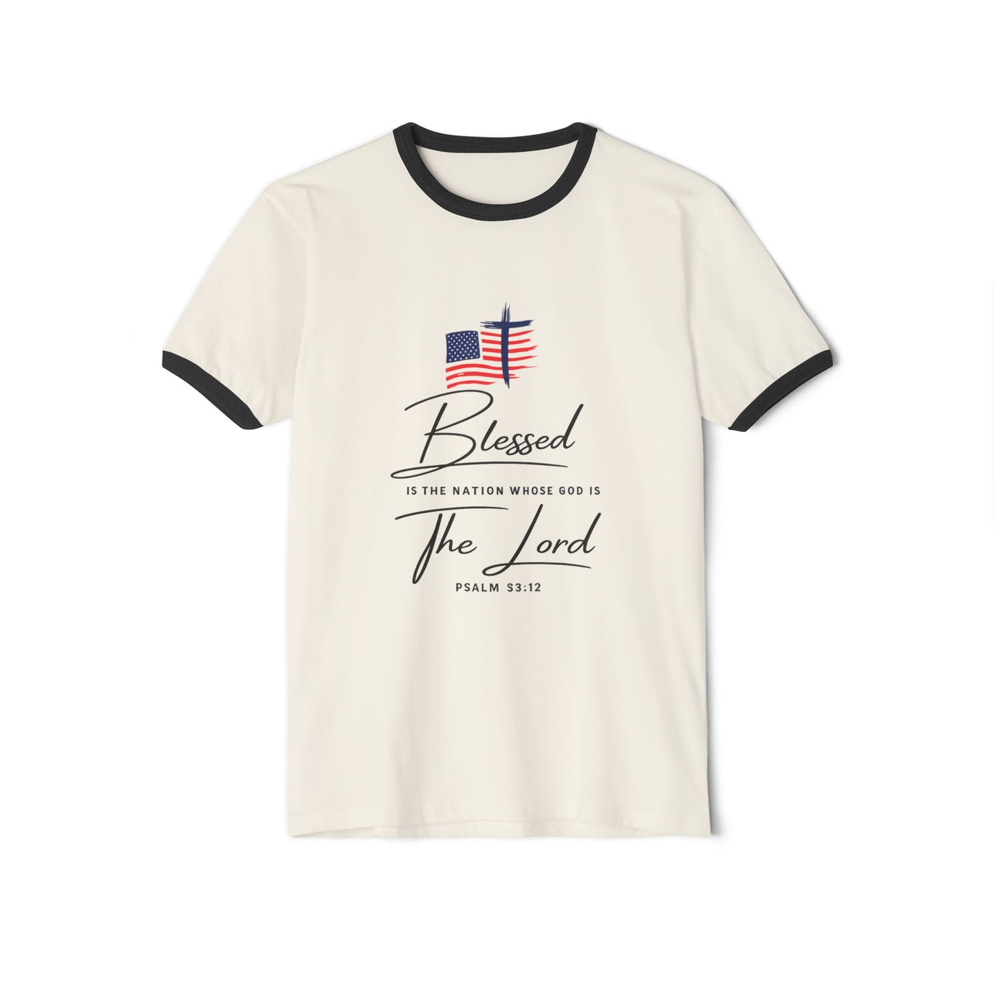 America 250 Blessed Unisex Cotton Ringer T-Shirt