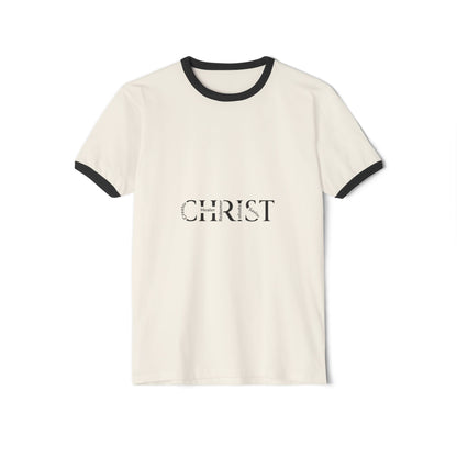 Christian Ringer T-Shirt — 'CHRIST' Front / 'JESUS' Back Religious Tee