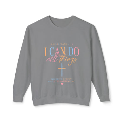 I Can Do All Things Crewneck Sweatshirt — Christian Faith & Patriotic Blessings Design