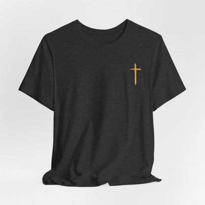 Christian Cross T-Shirt — "Do Not Be Deceived, Bad Company Ruins Good Morals" (1 Corinthians 15:33)