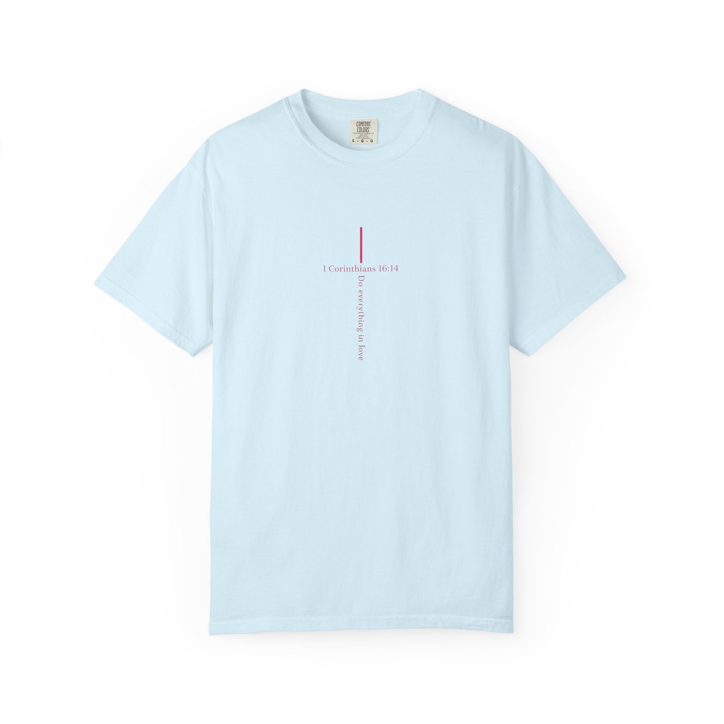 Minimalist Cross Tee — Subtle Vertical 'I Crossed Your Line' Graphic