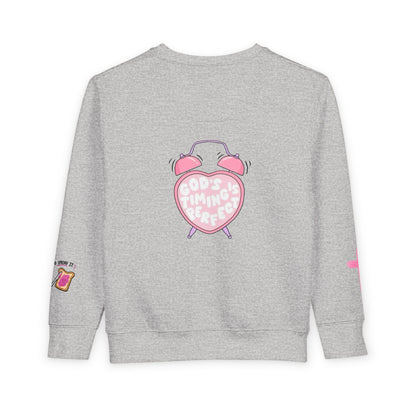 Toddler Sweatshirt — 'Made for a Purpose' Rainbow & 'God's Timing is Perfect' Pink Graphic