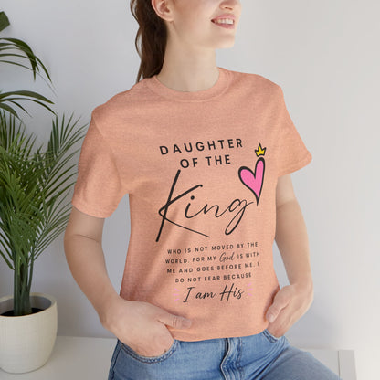 Daughter of the King T-Shirt — Faith-Based Christian Tee with Heart Crown Design
