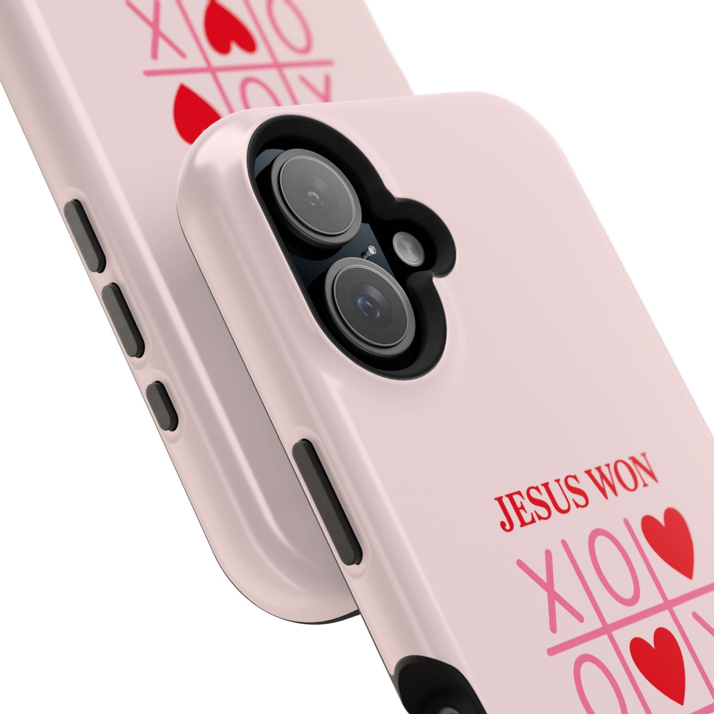 iPhone Case — "Jesus Won My Heart" Pink Magnetic Impact-Resistant Phone Case
