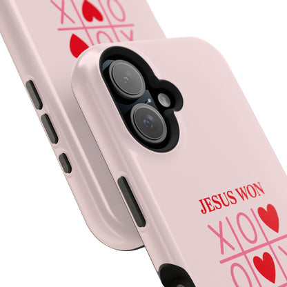 iPhone Case — "Jesus Won My Heart" Pink Magnetic Impact-Resistant Phone Case