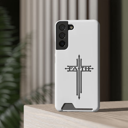 Faith Cross Phone Case with Card Holder — Slim Protective Wallet Case