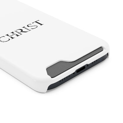 Christian Phone Card Case — Minimal 'CHRIST' Text Wallet Phone Case