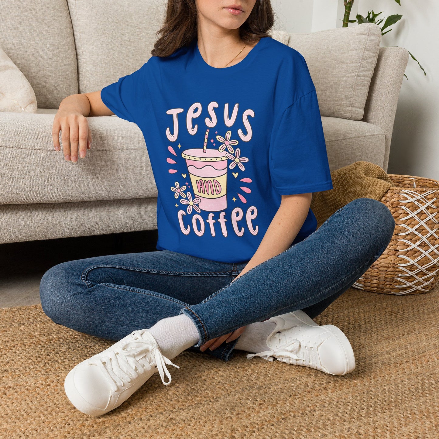 Jesus & Coffee T-Shirt — Cute Pastel Faith Graphic Tee