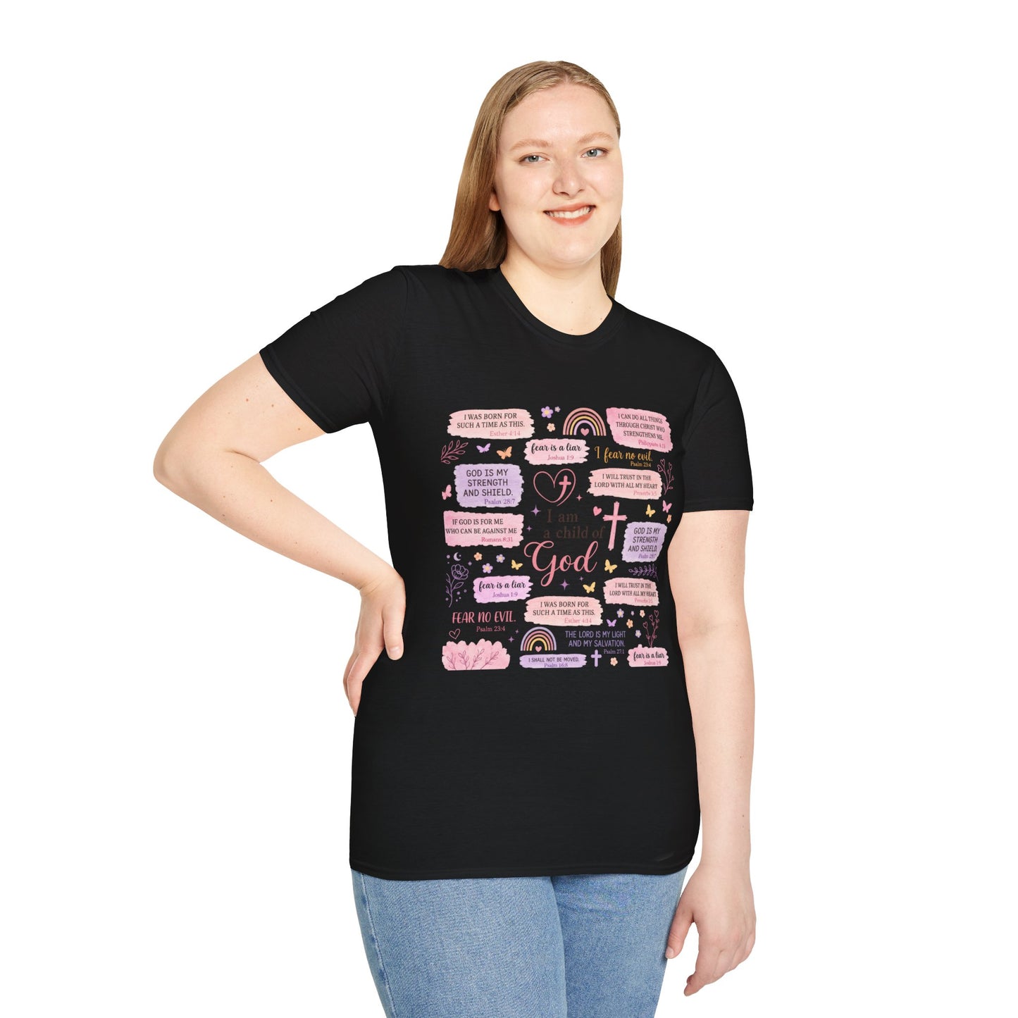 Christian Inspirational T-Shirt — “I am a child of God” Pink Scripture Tee