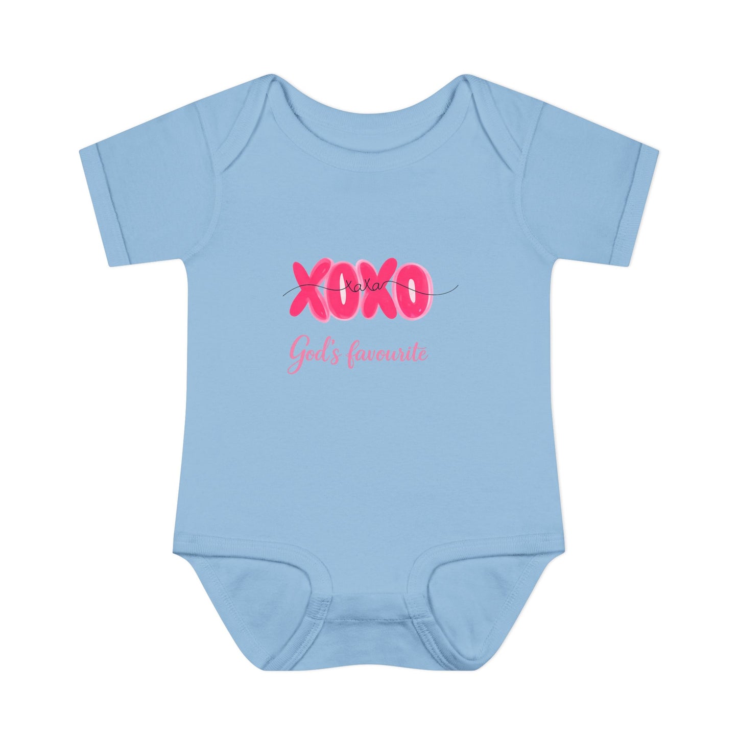 Baby Bodysuit "XOXO God's Favorite" — Cute Pink Valentine Infant Onesie