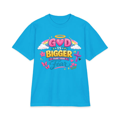 Faith Graphic T-Shirt — "God Is Bigger Than Your Fear" Inspirational Christian Tee