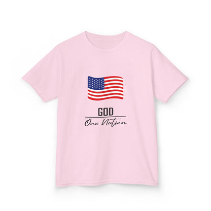UNISEX Kids Tee — American Flag 'God One Nation' Patriotic T‑Shirt