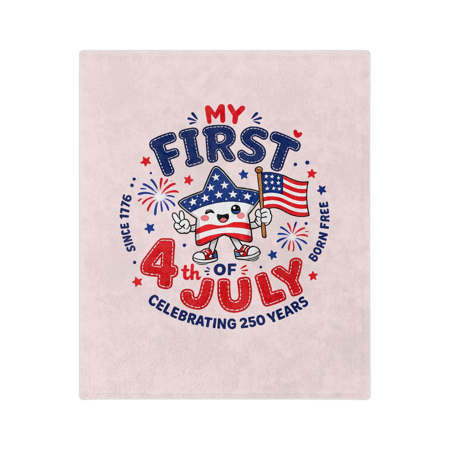 My First 4th of July Baby Blanket — Velveteen Microfiber Patriotic Infant Throw