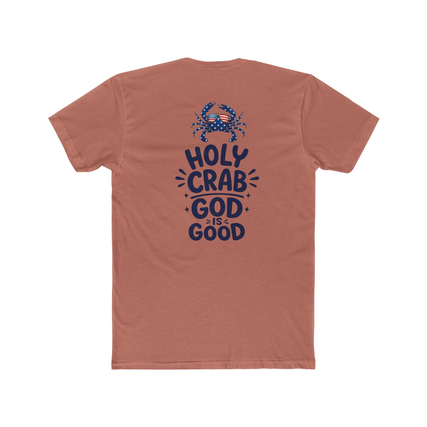 Holy Crab God Is Good T-Shirt — Christian Coastal Tee with Cross & Crab Design