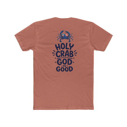 Holy Crab God Is Good T-Shirt — Christian Coastal Tee with Cross & Crab Design